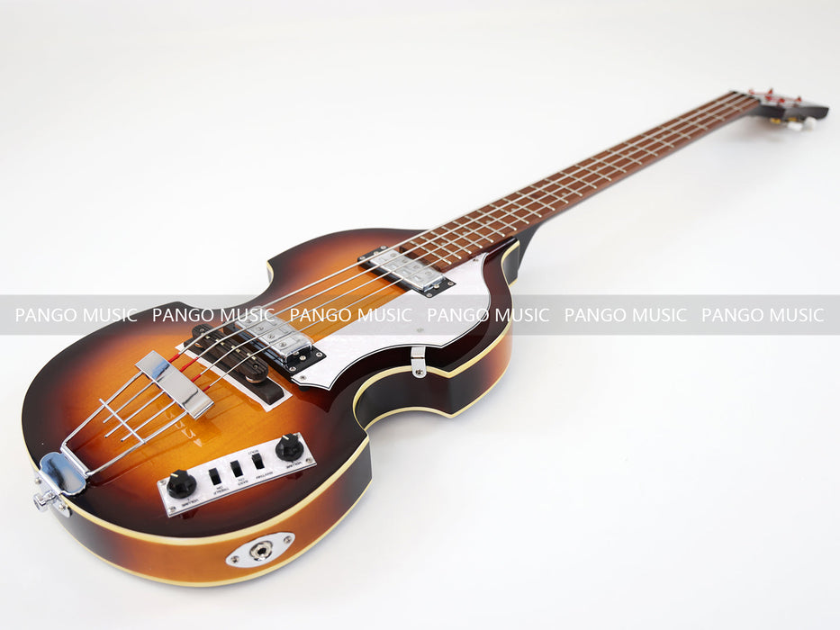 4 Strings Semi Hollow Sunburst Violin Electric Bass Guitar (PHF-130)