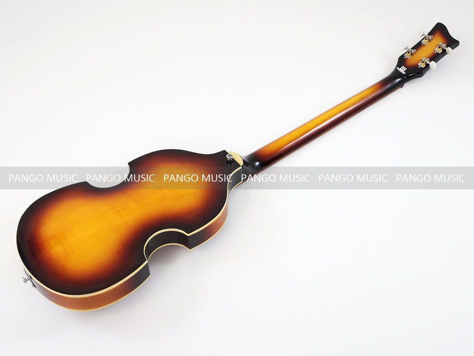 4 Strings Semi Hollow Sunburst Violin Electric Bass Guitar (PHF-130)