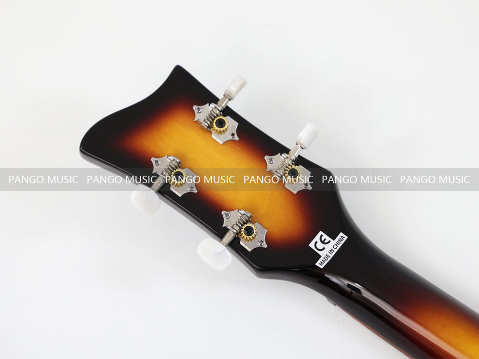 4 Strings Semi Hollow Sunburst Violin Electric Bass Guitar (PHF-130)