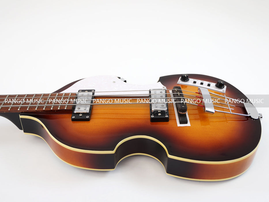 4 Strings Semi Hollow Sunburst Violin Electric Bass Guitar (PHF-130)