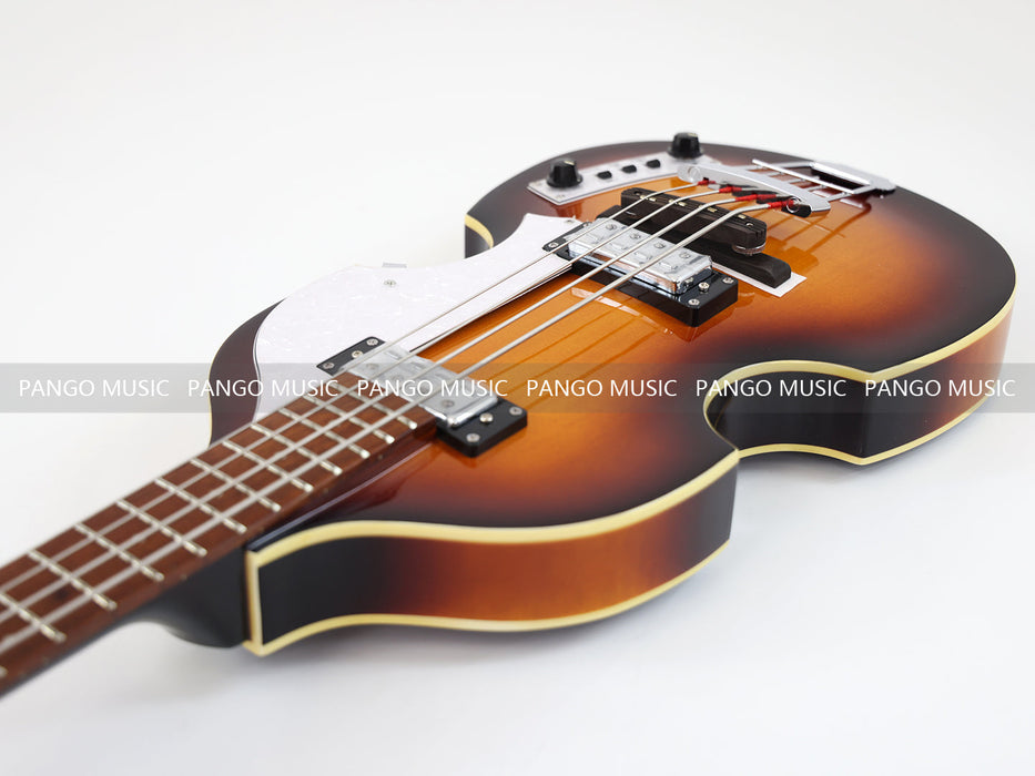 4 Strings Semi Hollow Sunburst Violin Electric Bass Guitar (PHF-130)