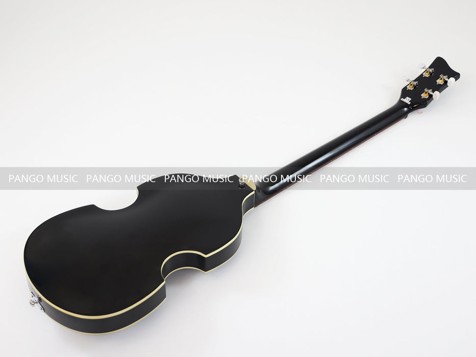 4 Strings Semi Hollow Violin All Black Electric Bass Guitar (PHF-126)