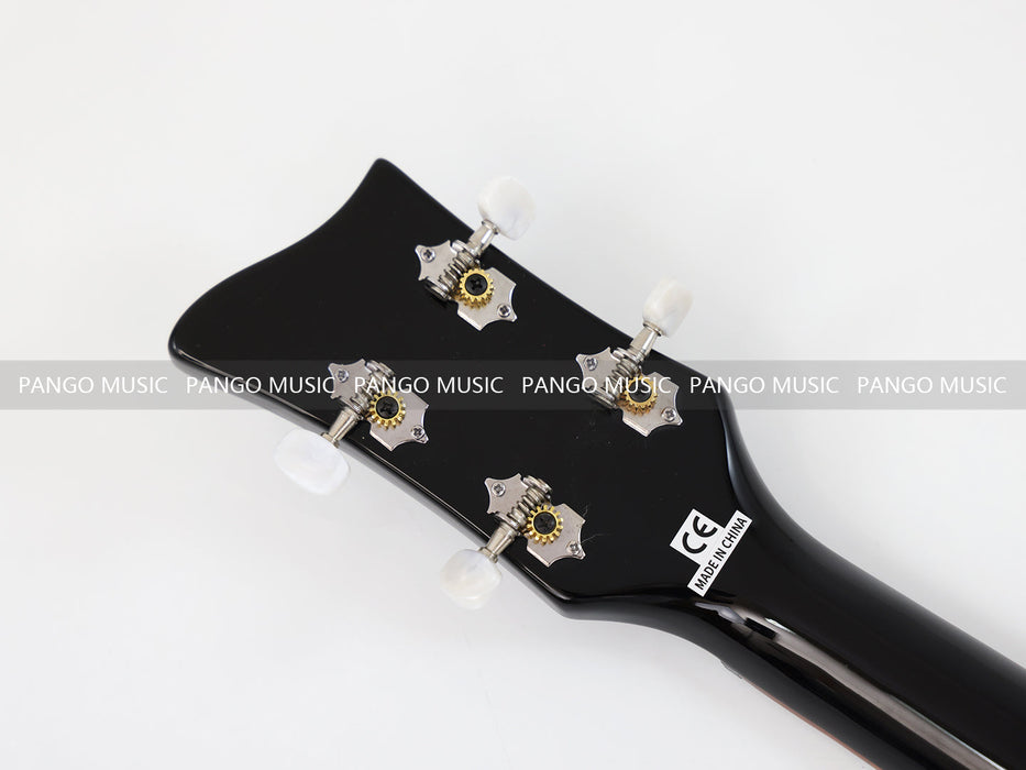 4 Strings Semi Hollow Violin All Black Electric Bass Guitar (PHF-126)