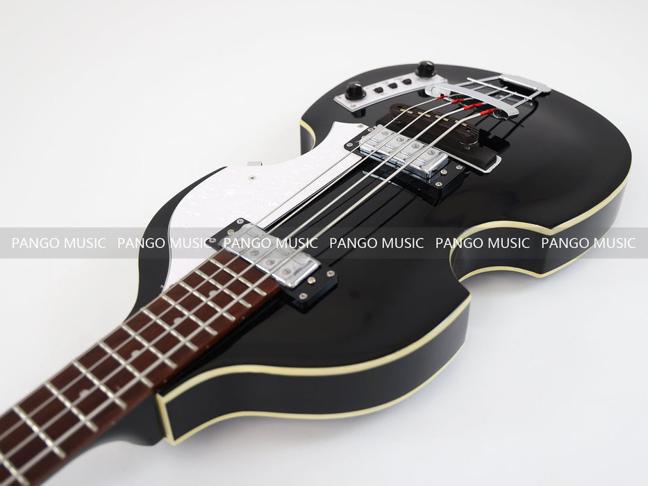 4 Strings Semi Hollow Violin All Black Electric Bass Guitar (PHF-126)