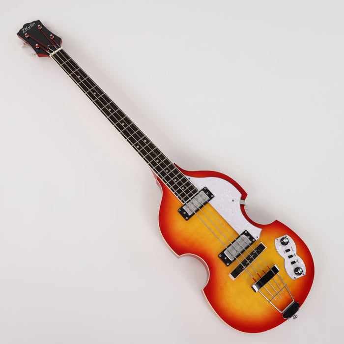 PPEQ 4 Strings Semi Hollow Violin Electric Bass Guitar with AAA Quilted Maple Top (PHY-099)