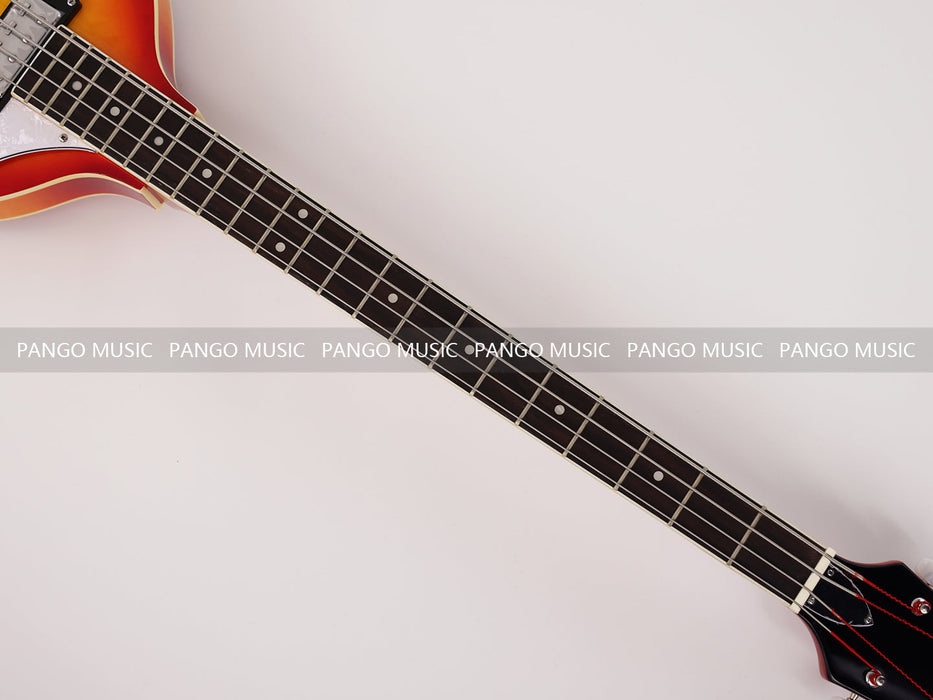 PPEQ 4 Strings Semi Hollow Violin Electric Bass Guitar with AAA Quilted Maple Top (PHY-099)