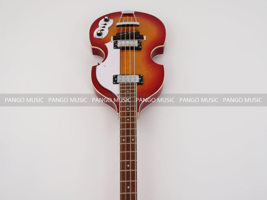 PPEQ 4 Strings Semi Hollow Violin Electric Bass Guitar with Birdseye Maple Top (PHY-100)