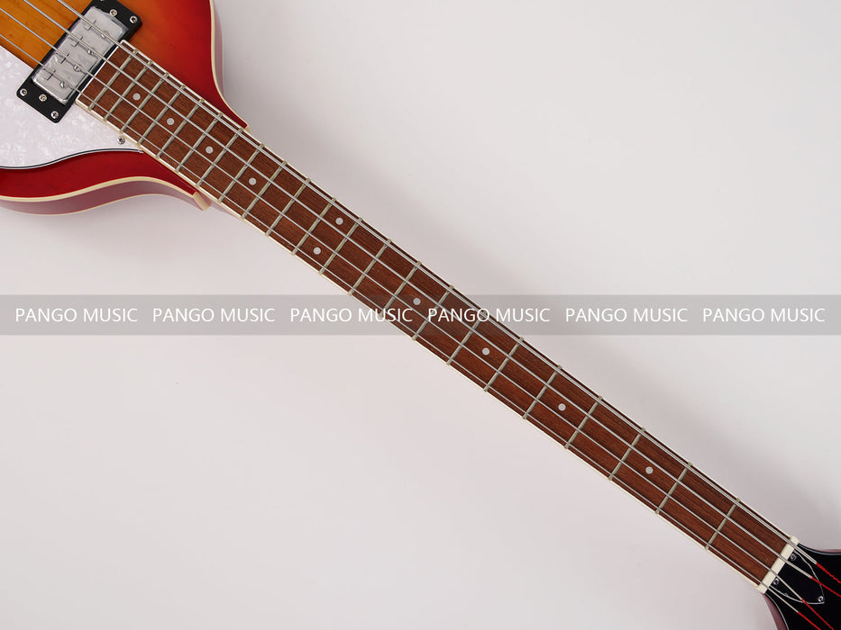 PPEQ 4 Strings Semi Hollow Violin Electric Bass Guitar with Birdseye Maple Top (PHY-100)