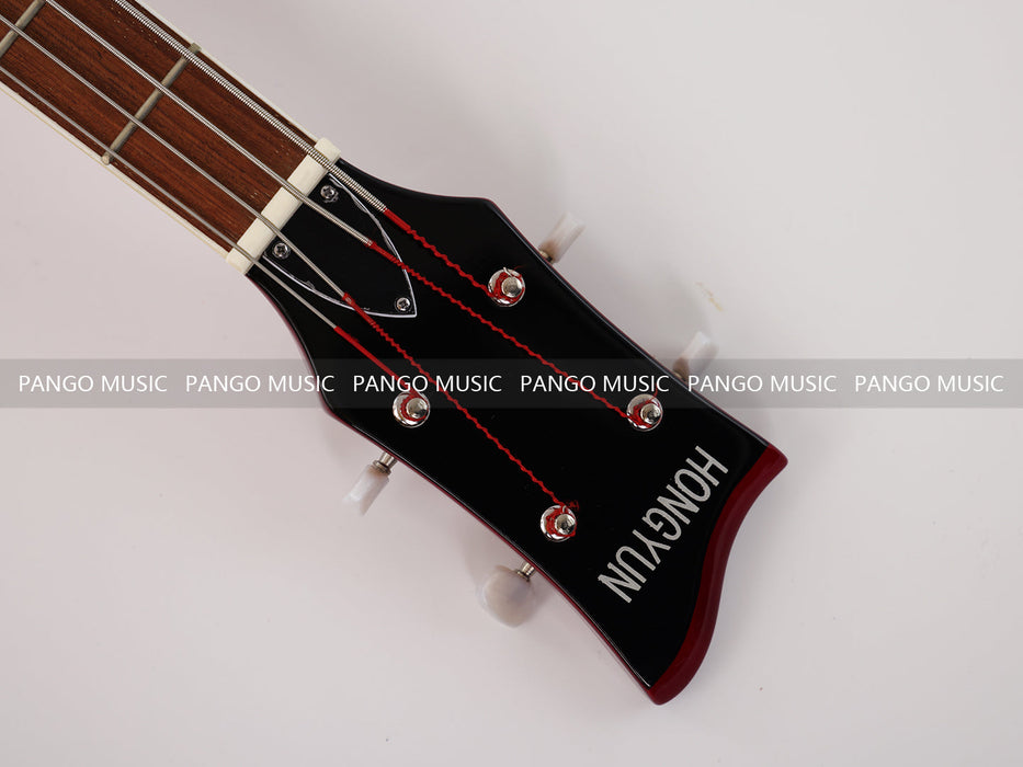 PPEQ 4 Strings Semi Hollow Violin Electric Bass Guitar with Birdseye Maple Top (PHY-100)