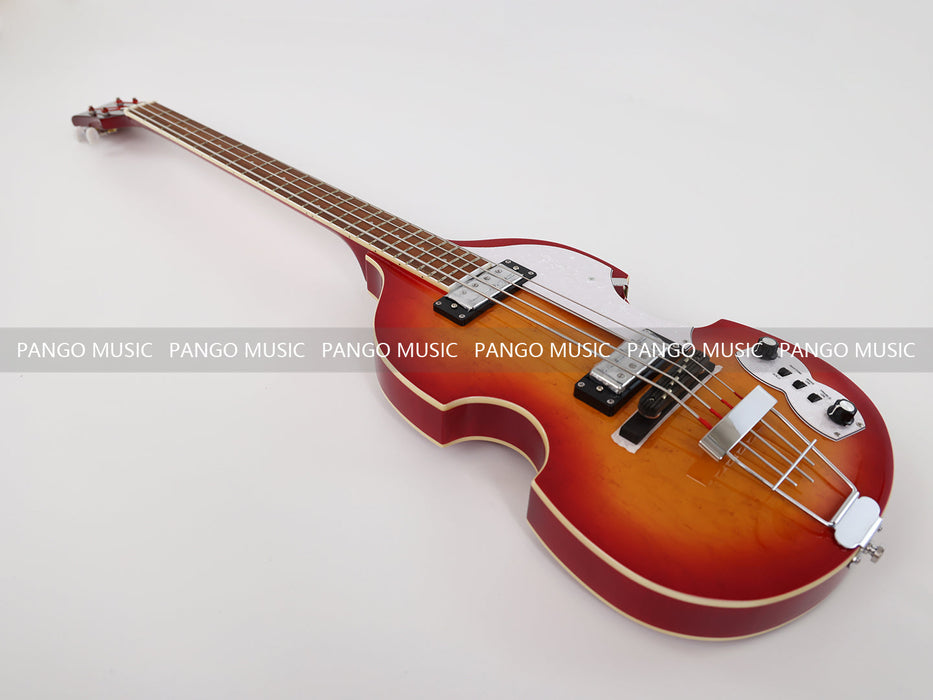 PPEQ 4 Strings Semi Hollow Violin Electric Bass Guitar with Birdseye Maple Top (PHY-100)