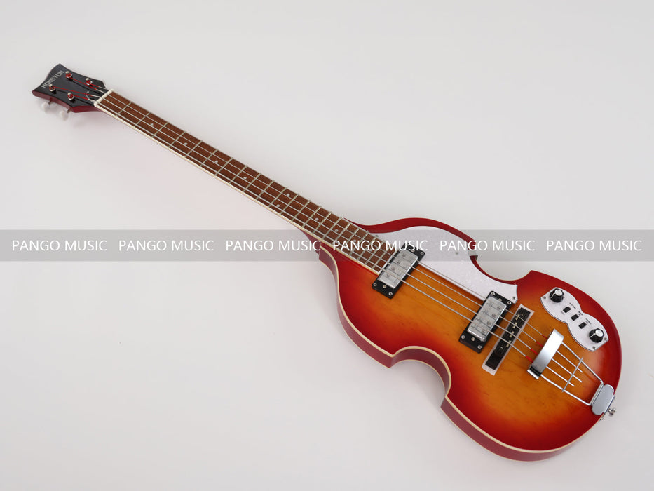 PPEQ 4 Strings Semi Hollow Violin Electric Bass Guitar with Birdseye Maple Top (PHY-100)