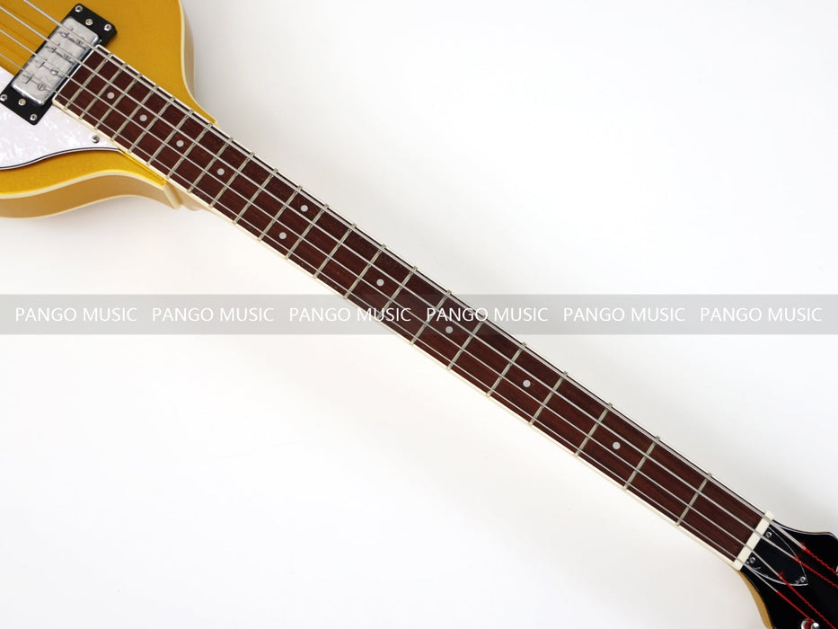 PPEQ 4 Strings Semi Hollow Violin Electric Bass Guitar with Gold Metallic Sparkling Finish  (PHY-107)