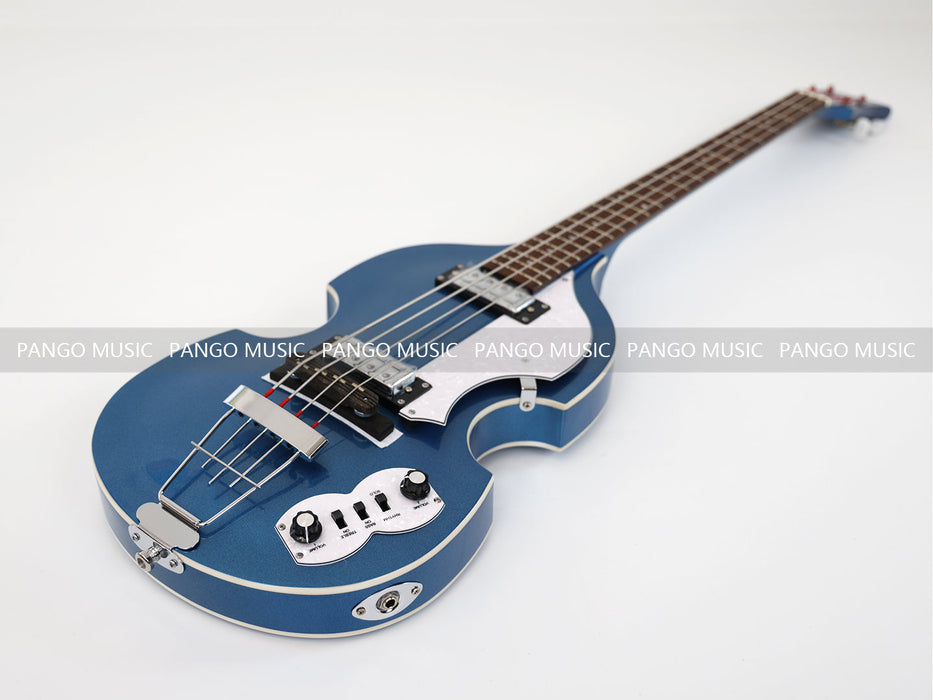 PPEQ 4 Strings Semi Hollow Violin Electric Bass Guitar with Metallic Sparkling Finish  (PHY-109)