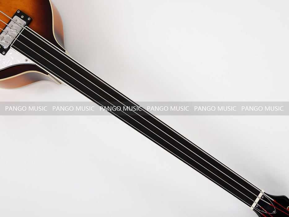 PPEQ 4 Strings Semi Hollow Violin Style Fretless Electric Bass Guitar with Ebony Fretboard (PHY-137)