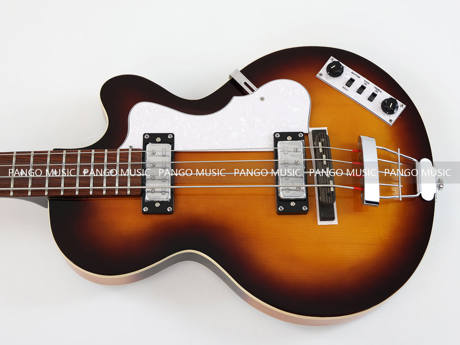 4 Strings Sunburst Semi Hollow Electric Bass Guitar (PHF-129)