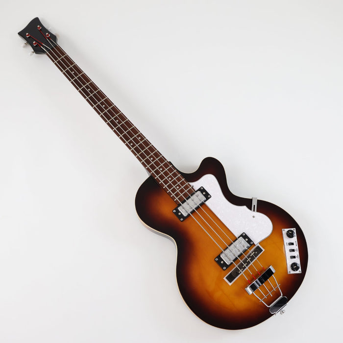 4 Strings Sunburst Semi Hollow Electric Bass Guitar (PHF-129)