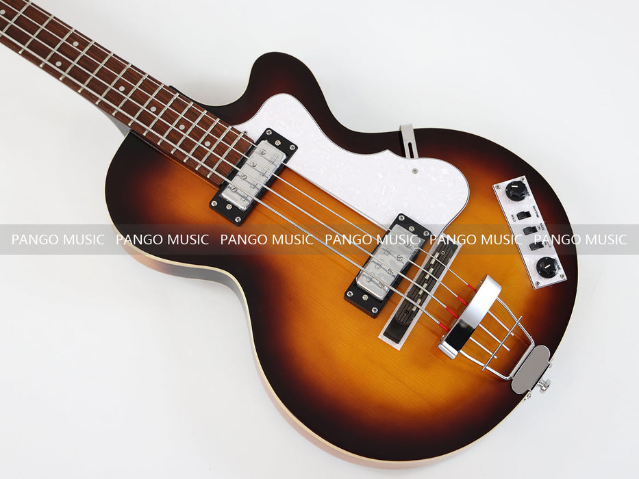 4 Strings Sunburst Semi Hollow Electric Bass Guitar (PHF-129)