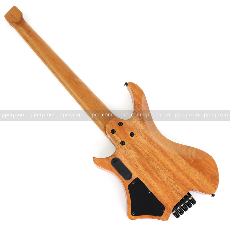 5-String Headless Electric Bass Guitar with Burl Maple Veneer Top (WTB-951)