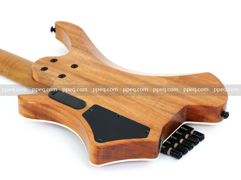 5-String Headless Electric Bass Guitar with Burl Maple Veneer Top (WTB-951)