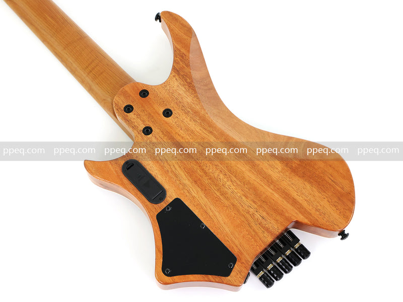 5-String Headless Electric Bass Guitar with Burl Maple Veneer Top (WTB-951)