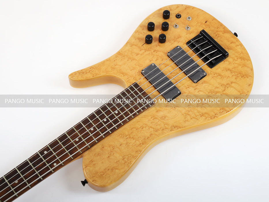 5 Strings Ash wood Body Electric Bass Guitar with Birdseye Maple Top (GKS-082)