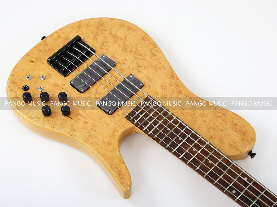 5 Strings Ash wood Body Electric Bass Guitar with Birdseye Maple Top (GKS-082)