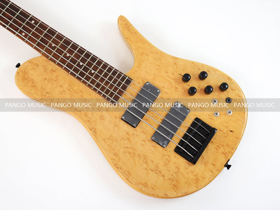 5 Strings Ash wood Body Electric Bass Guitar with Birdseye Maple Top (GKS-082)