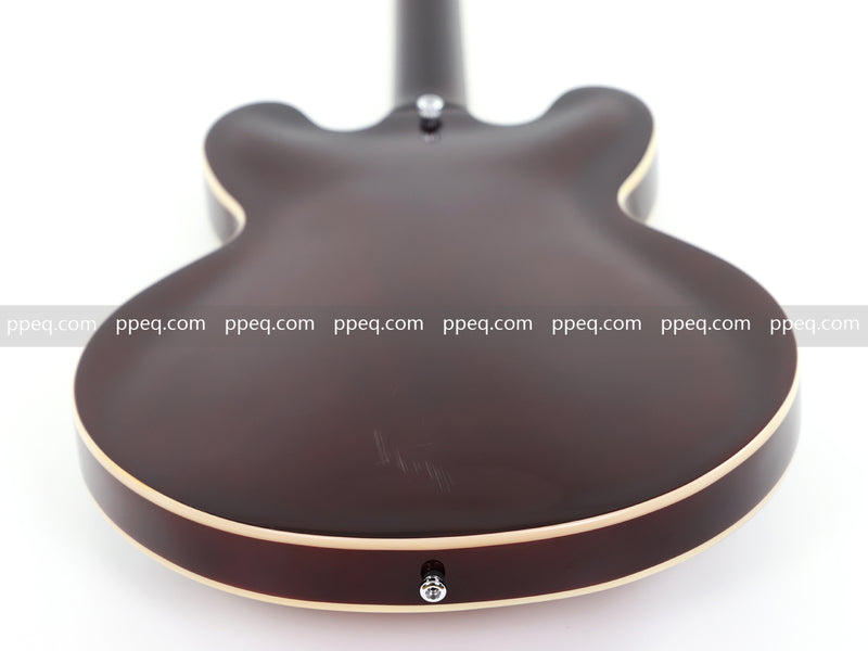 6-String ES-Style Semi-Hollow Body Electric Guitar with Spalted Maple Veneer Top (HY-2507)