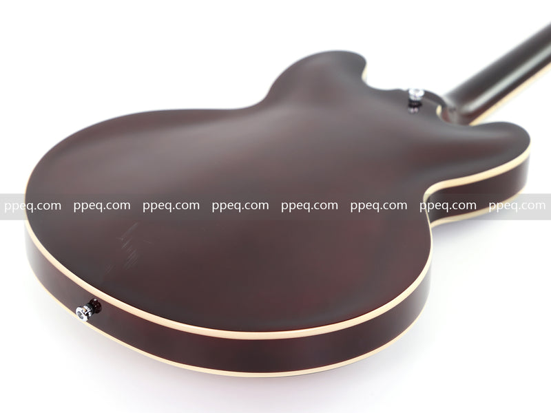 6-String ES-Style Semi-Hollow Body Electric Guitar with Spalted Maple Veneer Top (HY-2507)