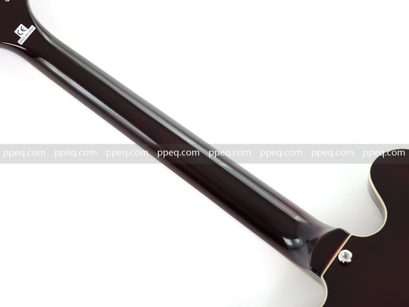 6-String ES-Style Semi-Hollow Body Electric Guitar with Spalted Maple Veneer Top (HY-2507)