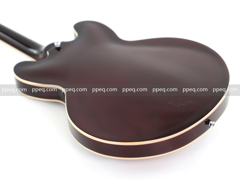 6-String ES-Style Semi-Hollow Body Electric Guitar with Spalted Maple Veneer Top (HY-2507)