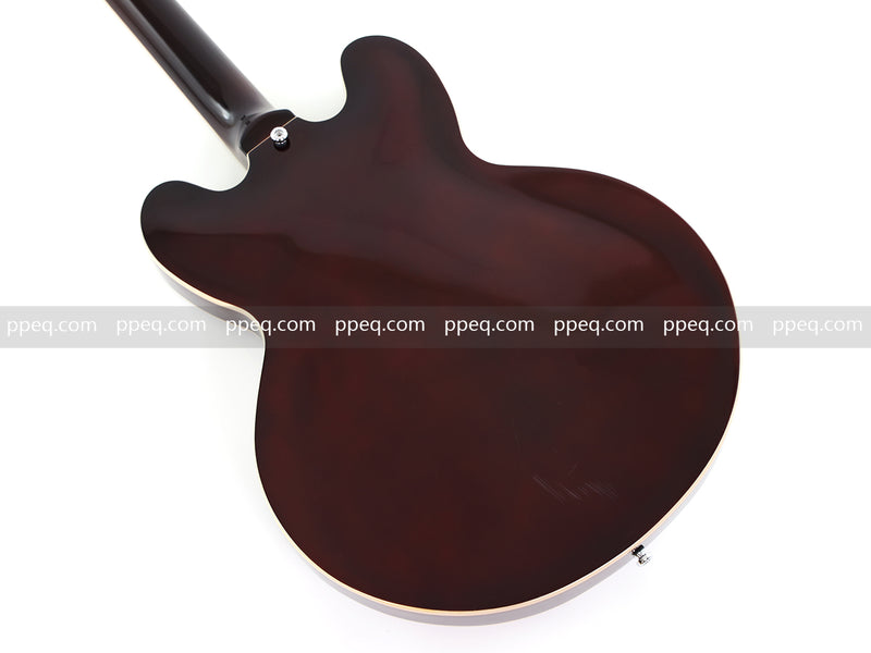 6-String ES-Style Semi-Hollow Body Electric Guitar with Spalted Maple Veneer Top (HY-2507)