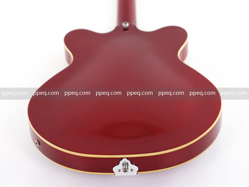 6-String ES-Style Semi-Hollow Body Electric Guitar with Sparkling Red Metallic Finish (HY-2508)