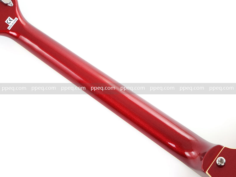 6-String ES-Style Semi-Hollow Body Electric Guitar with Sparkling Red Metallic Finish (HY-2508)