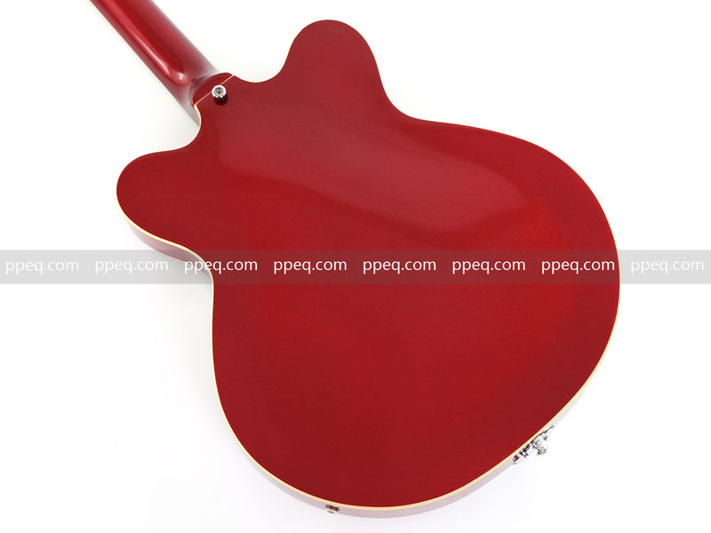 6-String ES-Style Semi-Hollow Body Electric Guitar with Sparkling Red Metallic Finish (HY-2508)