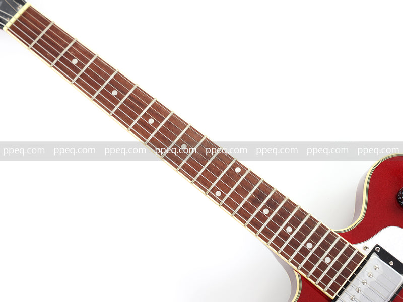 6-String ES-Style Semi-Hollow Body Electric Guitar with Sparkling Red Metallic Finish (HY-2508)