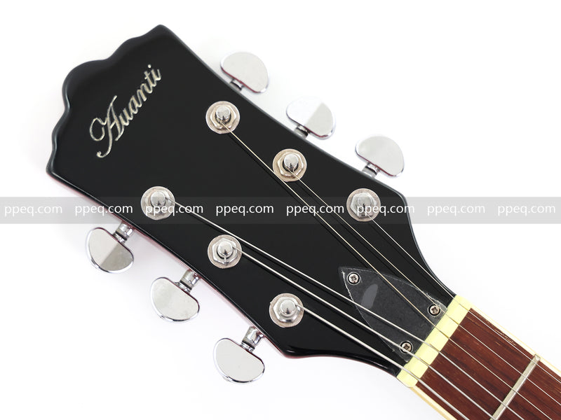 6-String ES-Style Semi-Hollow Body Electric Guitar with Sparkling Red Metallic Finish (HY-2508)