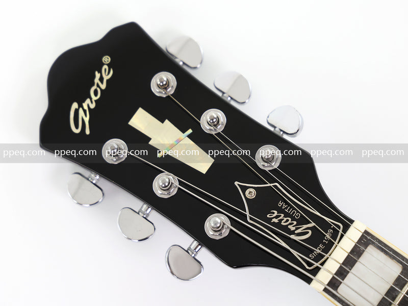 6-String ES-Style Semi-Hollow Body Electric Guitar with Sunburst Gloss Finish (YMZ-153)