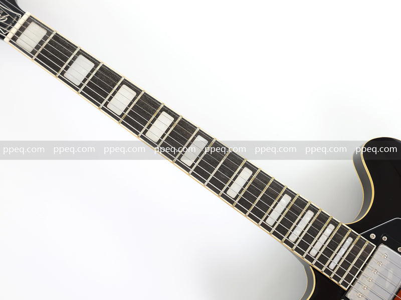 6-String ES-Style Semi-Hollow Body Electric Guitar with Sunburst Gloss Finish (YMZ-153)