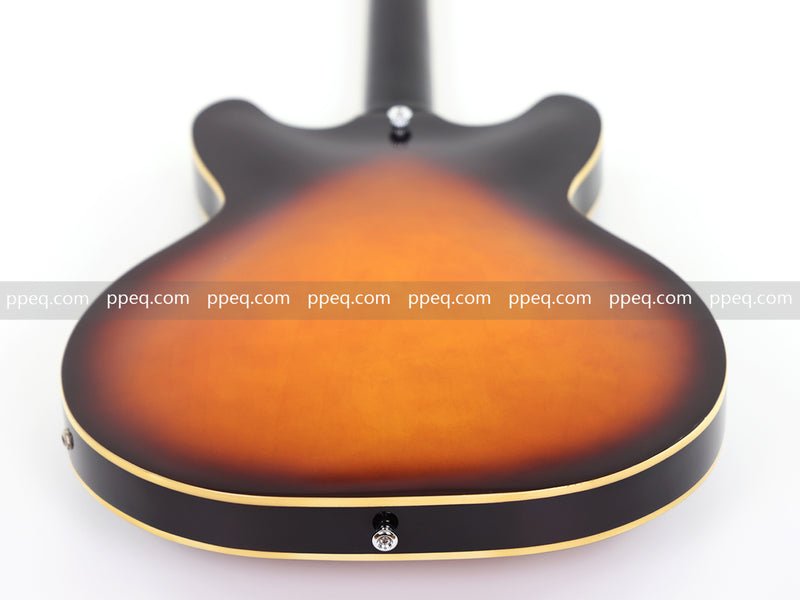 6-String ES-Style Semi-Hollow Body Electric Guitar with Sunburst Gloss Finish (YMZ-153)