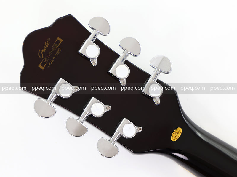 6-String ES-Style Semi-Hollow Body Electric Guitar with Sunburst Gloss Finish (YMZ-153)