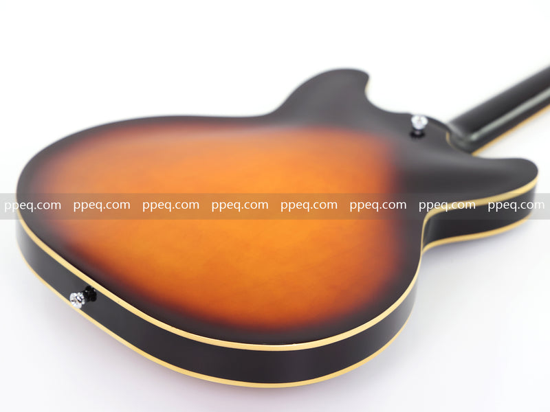 6-String ES-Style Semi-Hollow Body Electric Guitar with Sunburst Gloss Finish (YMZ-153)