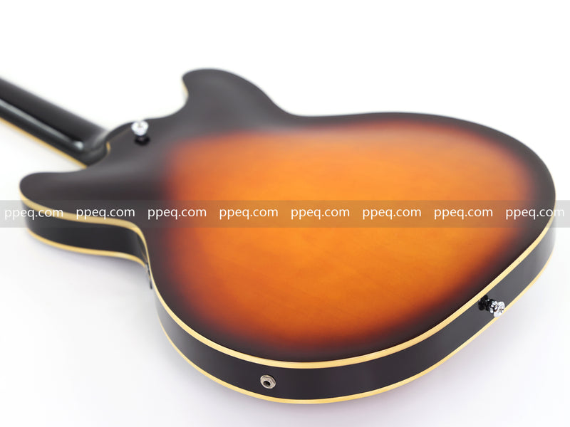 6-String ES-Style Semi-Hollow Body Electric Guitar with Sunburst Gloss Finish (YMZ-153)