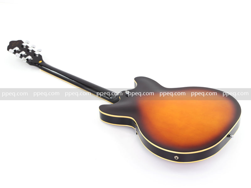 6-String ES-Style Semi-Hollow Body Electric Guitar with Sunburst Gloss Finish (YMZ-153)