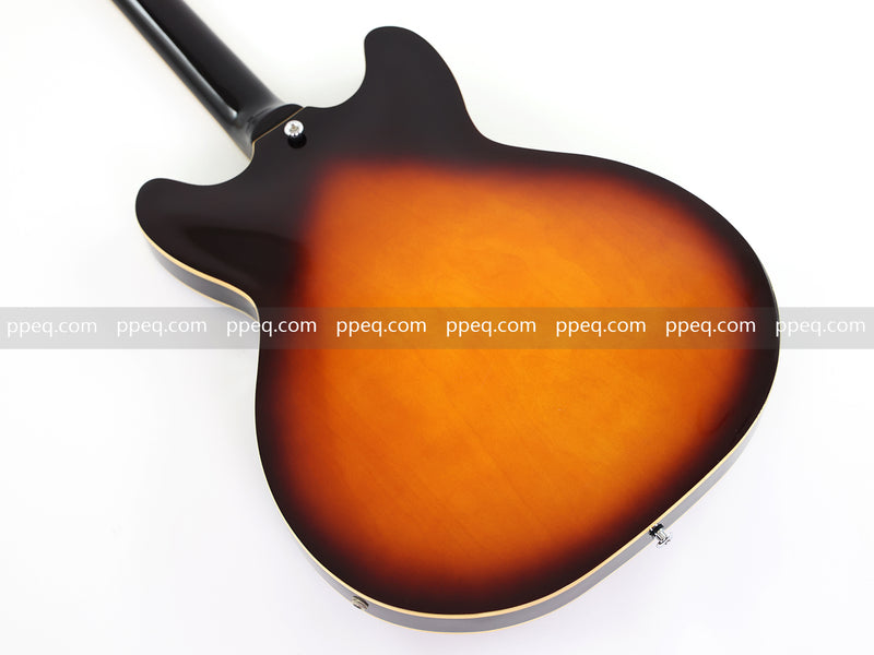 6-String ES-Style Semi-Hollow Body Electric Guitar with Sunburst Gloss Finish (YMZ-153)