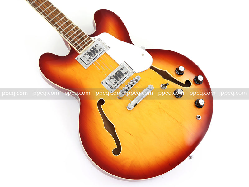 6-String ES-Style Semi-Hollow Body Electric Guitar with Sunburst Gloss Finish (HY-2502)