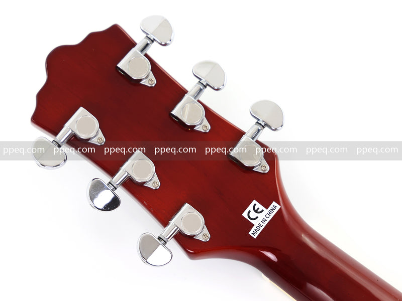 6-String ES-Style Semi-Hollow Body Electric Guitar with Sunburst Gloss Finish (HY-2502)