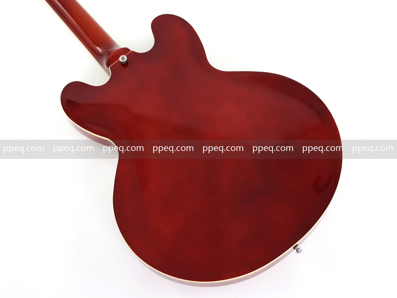 6-String ES-Style Semi-Hollow Body Electric Guitar with Sunburst Gloss Finish (HY-2502)