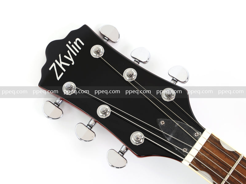 6-String ES-Style Semi-Hollow Body Electric Guitar with Sunburst Gloss Finish (HY-2502)