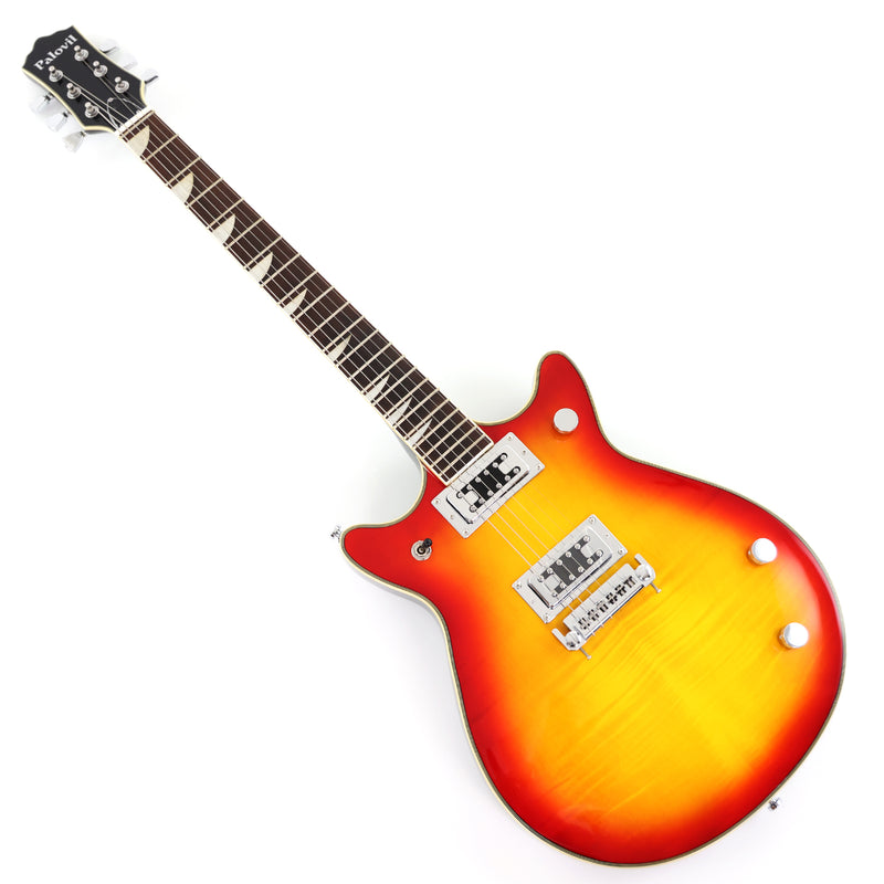 6-String Gloss Finish Electric Guitar with Flamed Maple Veneer Top (HY-2504)